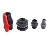HomeVortex Kit de robinet de réservoir de pluie avec robinet à boisseau sphérique 3/4", raccord de cloison en PVC et adaptateur de tuyau d'arrosage pour canons de stockage d'eau, aquariums et systèmes
