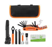 HomeVortex Kit d'outils de réparation de vélo portable avec pompe - Kit d'entretien de vélo - Kit de réparation de pneus - Kit de réparation de pneus - Pour vélo de route et VTT (25020)