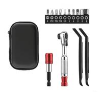HomeVortex Kit d'outils de vélo 10 pièces avec clé à cliquet outils de réparation bielle deux démonte-pneus embouts sac de rangement portable