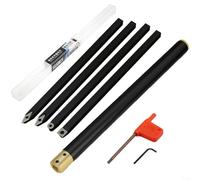 HomeVortex Kit d'outils pour le travail du bois avec insert interchangeable en carbure de tungstène - Poignée ergonomique en bois - Barre d'outils en alliage d'aluminium pour tournage extérieur