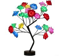 HomeVortex Lampe de nuit USB en forme de fleur pour décoration de chambre à coucher - Lumière LED romantique avec plusieurs couleurs pour une ambiance relaxante - Lampe de bureau compacte alimentée