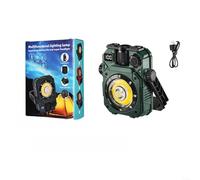 HomeVortex Lanterne solaire de camping avec base magnétique, lampe de travail LED portable avec 5 modes et intensité variable en continu, lampe de poche rechargeable pour randonnée, tente, vert (vert)