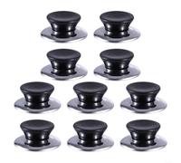 HomeVortex Lot de 10 boutons de couvercle en acier inoxydable résistant à la chaleur pour ustensiles de cuisine, poêles, couvercles en verre, anti-adhésifs, passent au lave-vaisselle