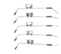 HomeVortex Lot de 10 lampadaires miniatures avec LED blanche pour modèles de diorama à l'échelle HO, lumières d'architecture en métal et cuivre pour tracés de train, paysage de table de sable, 1:100