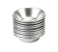 HomeVortex Lot de 10 moules à tartelettes cannelés en alliage d'aluminium réutilisables pour moules à fromage, gâteaux, tartes à tarte, 7 x 4 cm