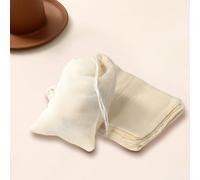 HomeVortex Lot de 10 sachets filtrants réutilisables en mousseline de coton avec cordon de serrage pour infusion de thé, cuisine, épices et herbes