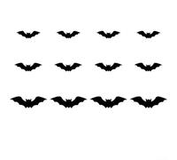 HomeVortex Lot de 12 décorations murales lumineuses 3D d'Halloween avec chauve-souris édition 2025 avec LED violettes pour intérieur et extérieur pour décoration effrayante en PVC
