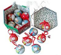HomeVortex Lot de 14 boules de Noël en mousse à bulles de 7,2 cm avec autocollant de style nordique pour décorations de Noël Hutschenreuther ou Villeroy & Boch (D)