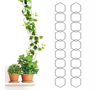 HomeVortex Lot de 18 treillis hexagonaux pour plantes grimpantes, kit de crochets muraux en métal résistant aux intempéries, support de décoration de jardin pour Ivy Hoya Philodendron utilisation
