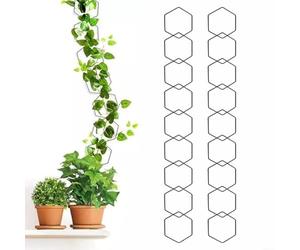 HomeVortex Lot de 18 treillis hexagonaux pour plantes grimpantes, kit de crochets muraux en métal résistant aux intempéries, support de décoration de jardin pour Ivy Hoya Philodendron utilisation