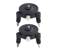 HomeVortex Lot de 2 adaptateurs de compteur de niveau avec base rotative à 360 degrés, support de trépied en alliage d'aluminium pour niveaux, interface filetée de 6,35 mm à 1,6 cm, noir
