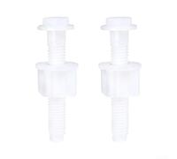 HomeVortex Lot de 2 boulons de charnière de siège de toilette, en plastique | Kit de fixation à 2 vis, raccord de rechange blanc pour réparation de toilettes standard de salle de bain