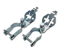 HomeVortex Lot de 2 charnières en T robustes en acier galvanisé de 3,8 cm pour cadres de portail d'entrée à maillon de chaîne, design soudé robuste avec pinces et vis, finition argentée