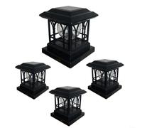 HomeVortex Lot de 2 lampadaires solaires d'extérieur avec verre craquelé - Deux modes de couleur - Colonne lumineuse avec fonction mémoire - Étanche IP44 - Pour jardin, terrasse, clôture, chemin (7