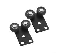 HomeVortex Lot de 2 rouleaux de porte coulissante pour armoire et armoire Corps en fer avec roues en nylon de 17,5 mm
