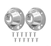 HomeVortex Lot de 2 supports de base de table en aluminium pour camping-car, remorque, table de dinette, en alliage de zinc chromé avec 12 vis, diamètre extérieur de 16,5 cm, argenté