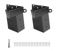 HomeVortex Lot de 2 supports de support robustes en acier au carbone pour poteau de 4 x 4 avec matériel pour plate-forme de chasse, plate-forme d'observation, construction, bâtiment extérieur, noir