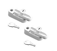 HomeVortex Lot de 2 verrous de sécurité en alliage d'aluminium en forme de T pour portes et fenêtres, blocage rotatif antivol avec fonctionnement fluide, pour une installation facile, blanc