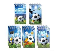 HomeVortex Lot de 20 blocs-notes miniatures de football, avec 10 motifs, à spirale, fournitures scolaires pour enfants, 6 x 10 cm, pour fête sportive et anniversaire (B)