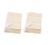 HomeVortex Lot de 20 sachets filtrants réutilisables en mousseline de coton avec cordon de serrage pour infusion de thé, cuisine, épices et herbes