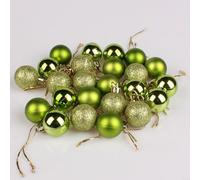 HomeVortex Lot de 24 boules décoratives incassables pour sapin de Noël - Brillantes, mates et dorées - Décoration de Noël et de vacances (vert)