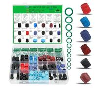 HomeVortex Lot de 286 bouchons de port de service R134a et kit de joint torique, couvercles de valve haute/basse pression avec boîte de rangement pour réparation et entretien de la climatisation de