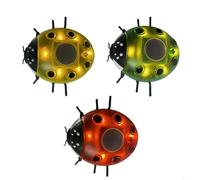 HomeVortex Lot de 3 lampes solaires de jardin LED étanches en métal pour pelouse, cour, patio, balcon, allée, clôture, décoration murale à suspendre avec éclairage automatique