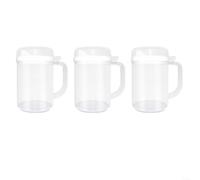 HomeVortex Lot de 3 mini pichets en plastique avec design anti-déversement, poignée confortable et couvercles étanches, 650 ml pour servir des boissons à la maison