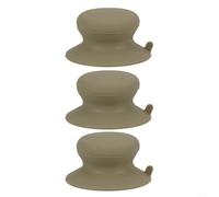 HomeVortex Lot de 3 poignées de couvercle en silicone avec ventouse puissante, résistant à la chaleur, anti-brûlure, pour ustensiles de cuisine, noir, vert, kaki (cardic)