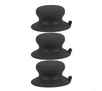 HomeVortex Lot de 3 poignées de couvercle en silicone avec ventouse puissante, résistant à la chaleur, anti-brûlure, pour ustensiles de cuisine, noir, vert, kaki