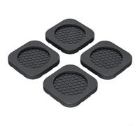 HomeVortex Lot de 4 patins antidérapants en silicone pour machine à laver, absorption des chocs pour plus de stabilité, tapis de réduction du bruit pour la plupart des appareils, noir