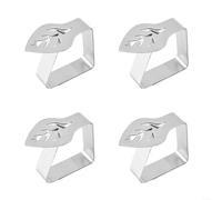 HomeVortex Lot de 4 pinces à nappe en acier inoxydable en forme de feuille - Supports antidérapants pour une prise en main sûre sur les nappes pendant les dîners, les événements en plein air et les