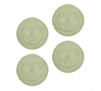 HomeVortex Lot de 4 sets de table ronds de 38 cm, en polyester à isolation thermique pour salle à manger, pour un entretien facile, linge de cuisine vert