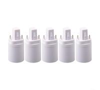 HomeVortex Lot de 5 adaptateurs de douille G24 vers E27, 2 broches mâle vers douille à vis Edison femelle, adaptateur d'ampoule PC ignifuge pour la maison et le jardin (5 pièces)