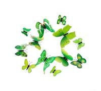 HomeVortex Lot de 5 décorations murales en PVC coloré en forme de papillon 3D pour salon, chambre à coucher, chambre d'enfant, bureau, décoration de jardin facile à monter, bleu, vert, jaune, violet