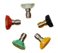 HomeVortex Lot de 5 embouts de buse de nettoyeur haute pression à déconnexion rapide, 0/15/25/40/65 degrés, ensemble de pulvérisations en acier inoxydable et laiton, pour nettoyage de terrasse de