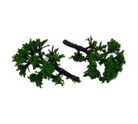 HomeVortex Lot de 50 arbres miniatures pour tracés de chemin de fer à l'échelle OO - Accessoires de paysage en plastique vert pour jeux de guerre diorama, paysage, bâtiment, loisirs créatifs (B)