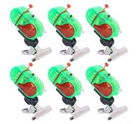 HomeVortex Lot de 6 détecteurs de touche électriques avec lumière LED et son, indicateur de cloche à clipser pour plusieurs cannes, acier inoxydable, buzzer 80 dB pour la pêche de nuit ou de jour