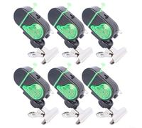 HomeVortex Lot de 6 détecteurs de touche électriques avec lumière LED et son, indicateur de cloche à clipser pour plusieurs cannes, acier inoxydable, buzzer 80 dB pour la pêche de nuit ou de jour