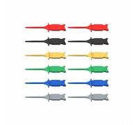 HomeVortex Lot de 6 paires de mini crochets de test avec fils en cuivre, PA pour SMD IC Tests électroniques sécurisés, compatibles avec multimètres et analyseurs logiques, assortis