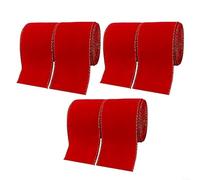 HomeVortex Lot de 6 rubans de Noël décoratifs pour décoration de sapin de Noël - Sangle en polyester rouge 6,3 cm x 455 cm - Décoration de vacances, emballage cadeaux, travaux manuels