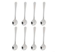 HomeVortex Lot de 8 mini cuillères en acier inoxydable, 7 cm, cuillère à crème glacée, cuillère à assaisonnement, cuillère à café, parfaites pour ramasser les épices, le sel, le sucre (argent)