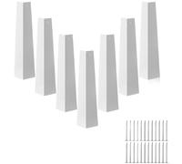 HomeVortex Lot de 8 protections d'angle en aluminium pour murs extérieurs, protection de revêtement en métal blanc avec trous pré-percés et clous, kit de protection de façade à faire soi-même, 20,32