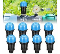 HomeVortex Lot de 8 soupapes de libération d'air 1,9 cm NPT, purgeur de décharge sous vide en polypropylène pour systèmes d'irrigation, gazon de jardin et gestion de l'eau agricole, noir (1,9 cm)