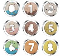 HomeVortex Lot de 9 emporte-pièces en acier inoxydable avec chiffres arabes de 0 à 8 pour la cuisson de fondants, sandwichs, fruits, outils de cuisine, gris argenté