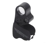 HomeVortex Loupe grossissante LED 60x 30x, pour bijoutier, compacte et pliable, pour réparation de montres, timbres, pièces de monnaie, antiquités, lentille en acrylique, marron