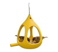 HomeVortex Mangeoire sphérique à oiseaux à suspendre, résistante aux intempéries, décoration de jardin en PET avec système de drainage pour garder les aliments secs, nichoir moderne blanc vert pour