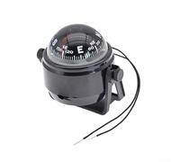 HomeVortex Marine pour boussole avec lumière LED, détecteur de direction étanche 12 V CC, yacht rotatif à 360° pour support de boussole, pont étanche pour boussole pour voile (noir)