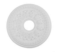 HomeVortex Médaillon de plafond rond en polyuréthane pour couvercles de ventilateur, plaque de base de lampe décorative sans perçage aux imperfections, pour installer une rosace de plafond blanche