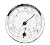 HomeVortex Mini hygromètre thermomètre, 57 mm en alliage d'aluminium avec cadran transparent pour la maison, le bureau, l'école, l'entrepôt, plage de -30 à 50 °C (blanc)